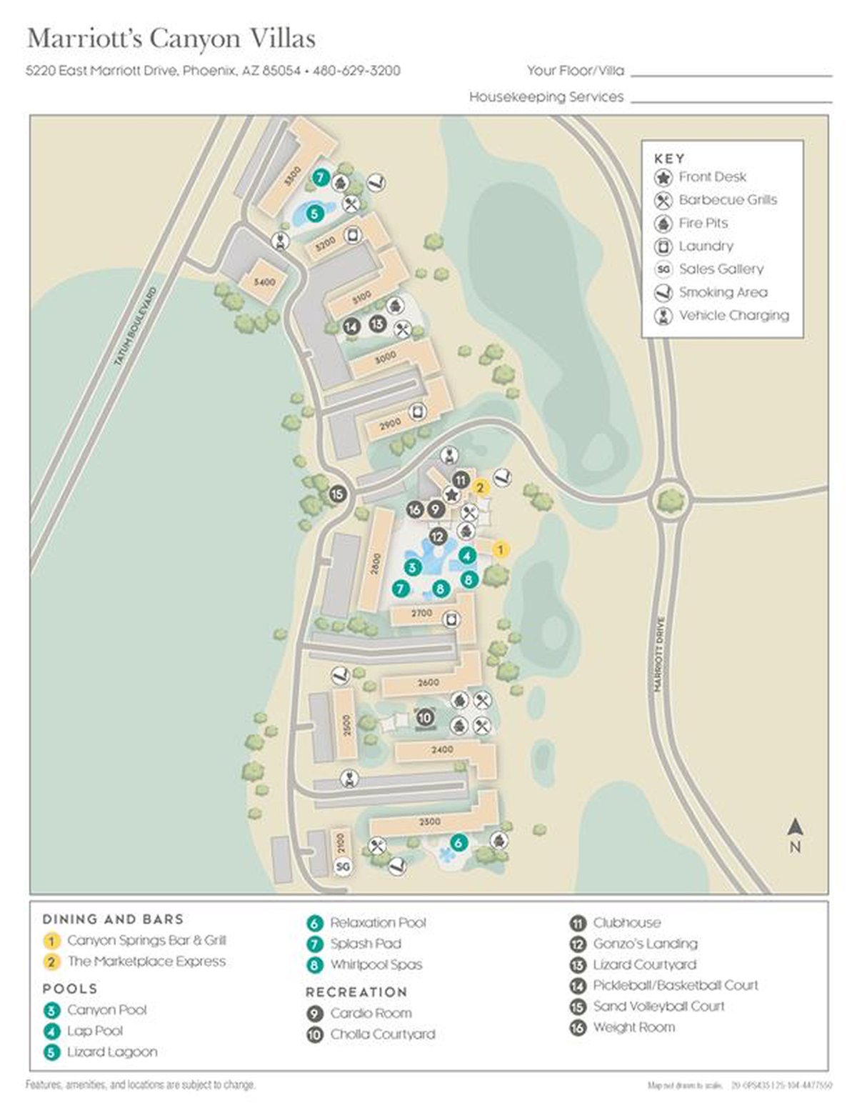 Resort site map for Marriott's Canyon Villas