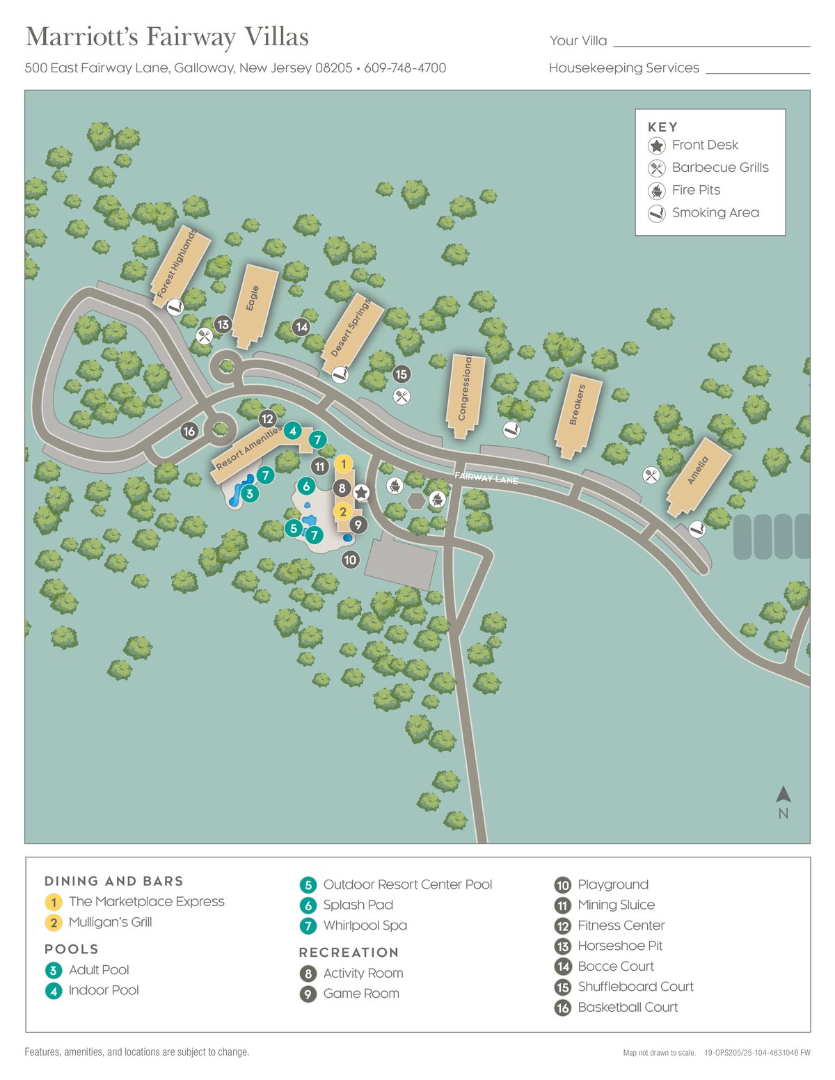 Resort site map for Marriott's Fairway Villas