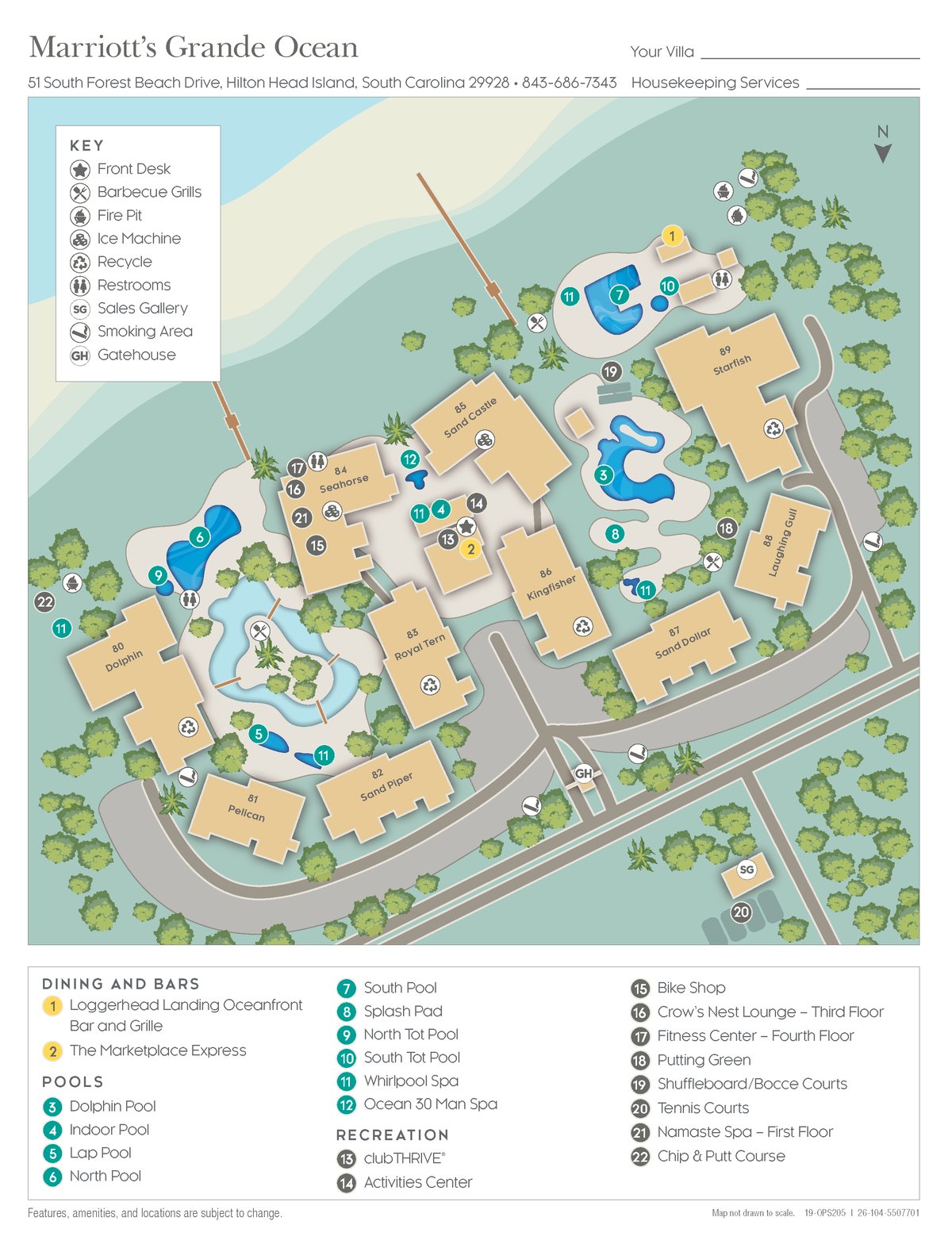 Resort site map for Marriott's Grande Ocean
