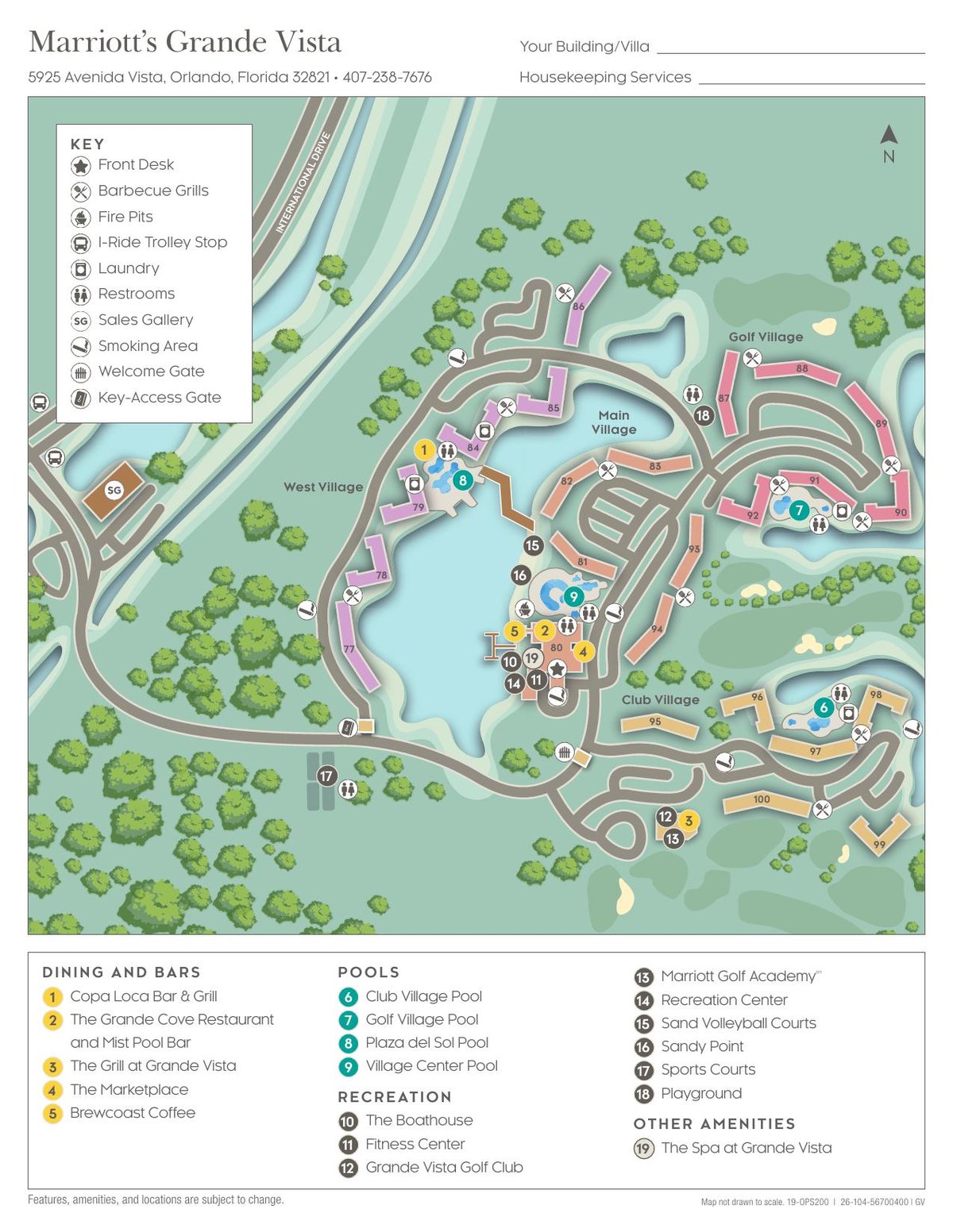 Resort site map for Marriott's Grande Vista