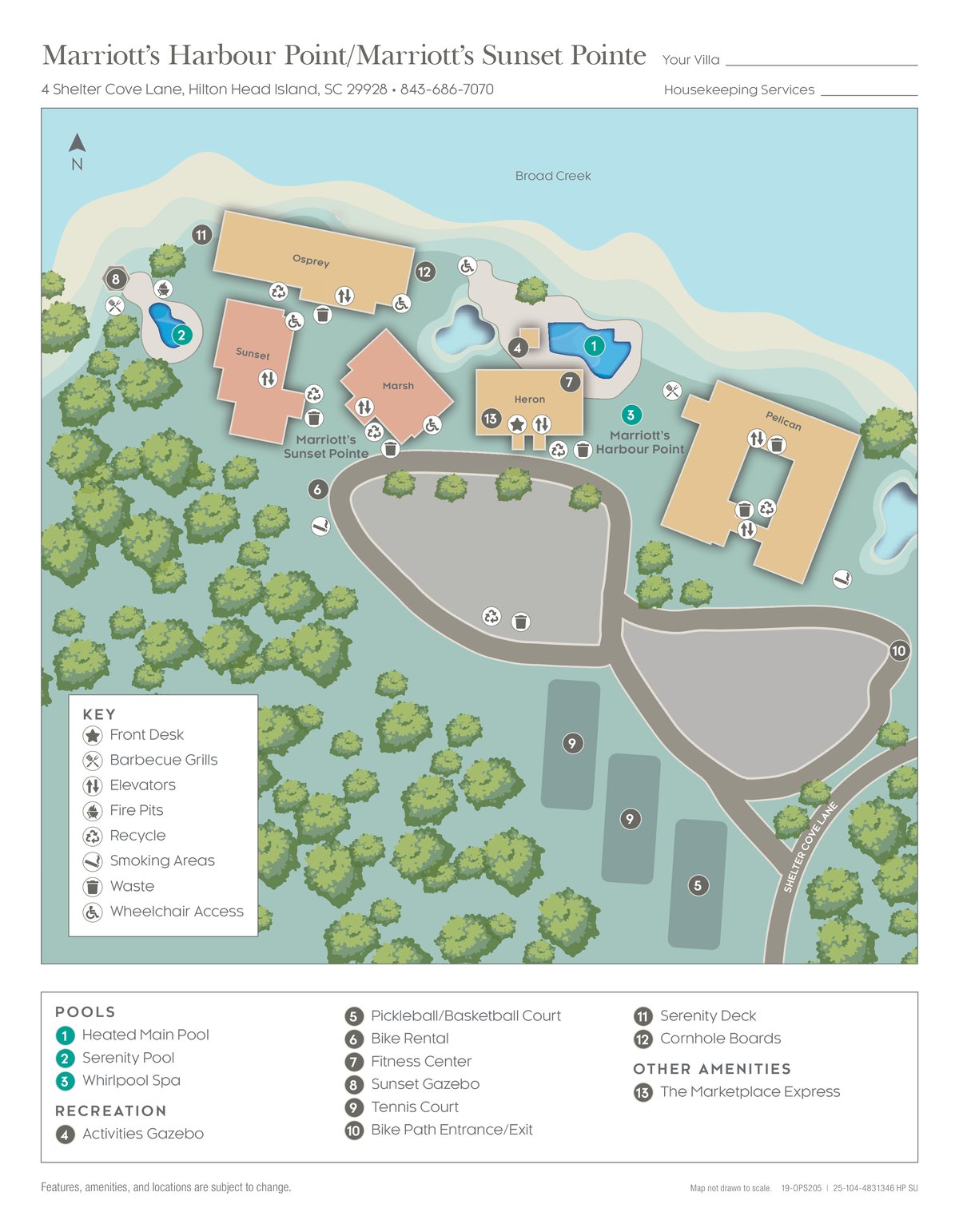 Resort site map for Marriott's Harbour Point