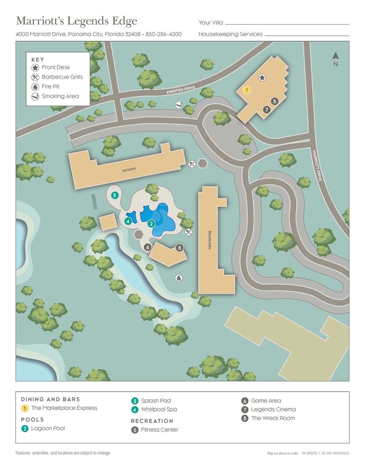 Resort site map for Marriott's Legends Edge at Bay Point