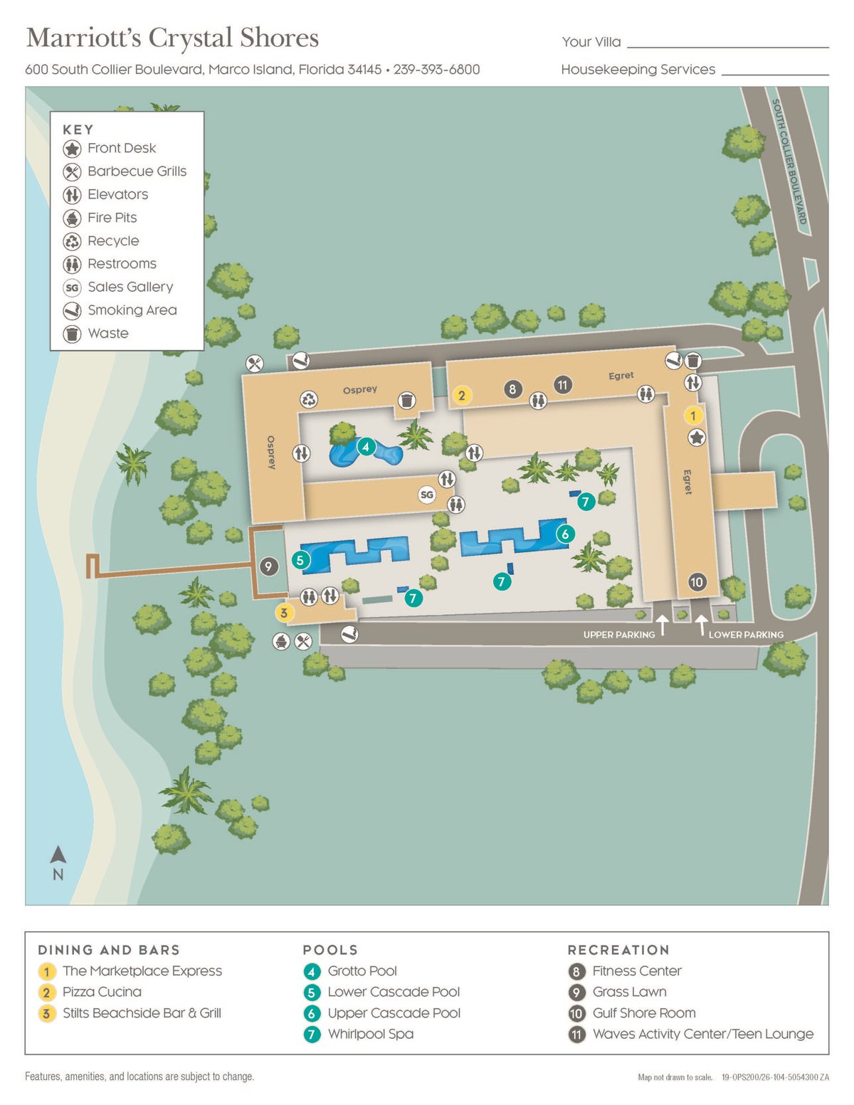 Resort site map for Marriott's Crystal Shores