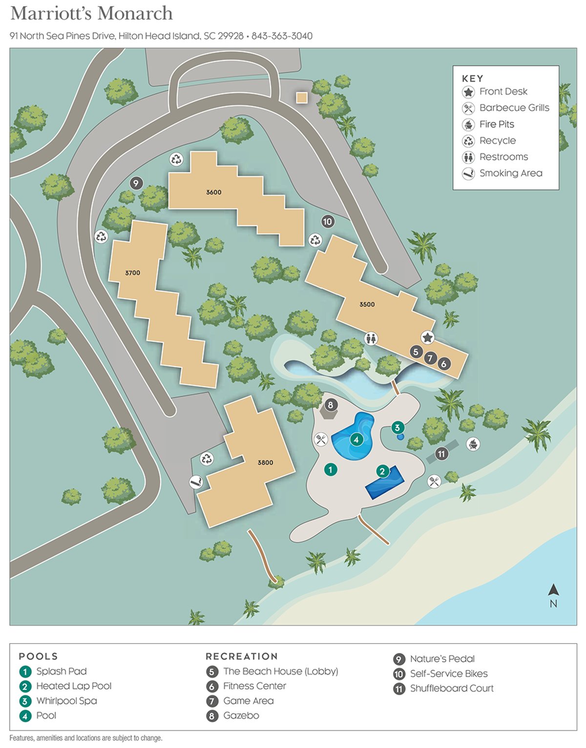 Resort site map for Marriott's Monarch