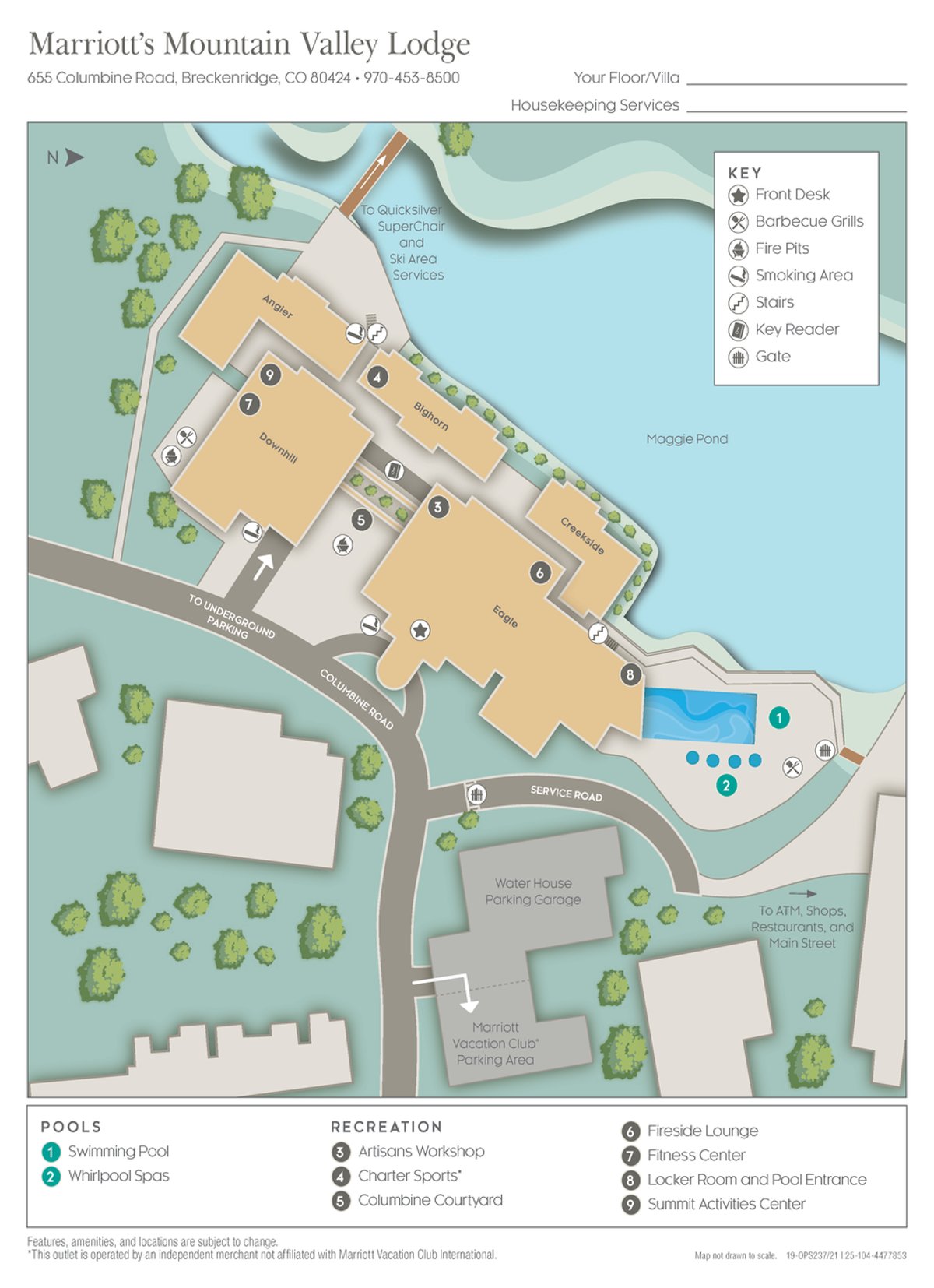Resort site map for Marriott's Mountain Valley Lodge