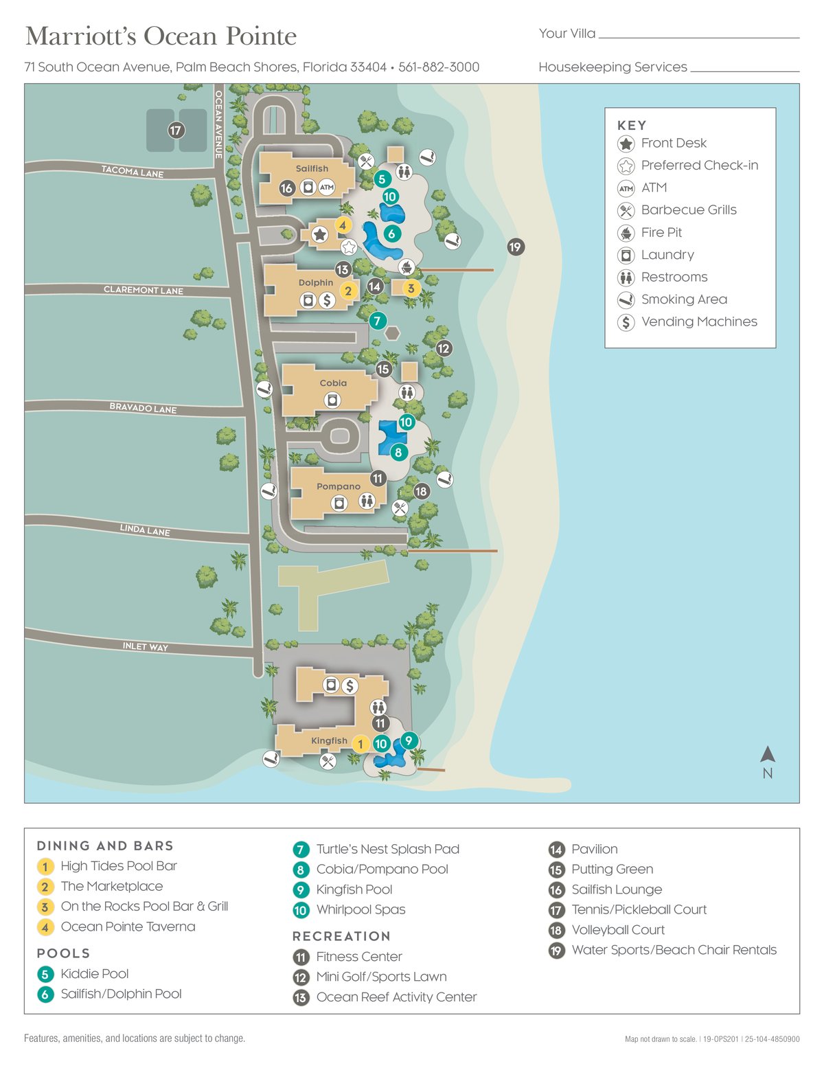 Resort site map for Marriott's Ocean Pointe