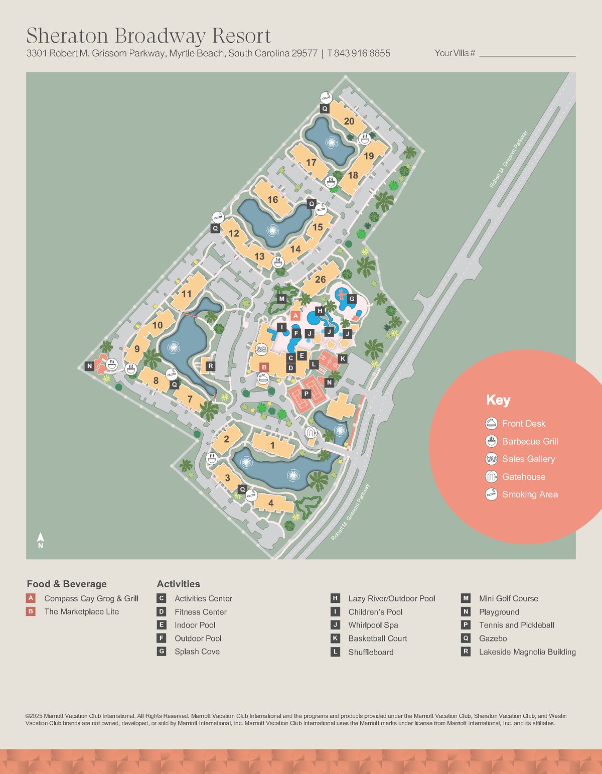 Resort site map for Sheraton Broadway Resort