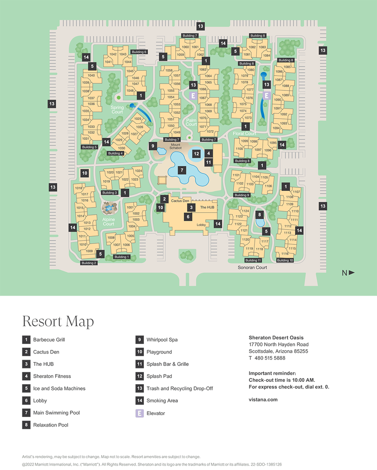 Resort site map for Sheraton Desert Oasis