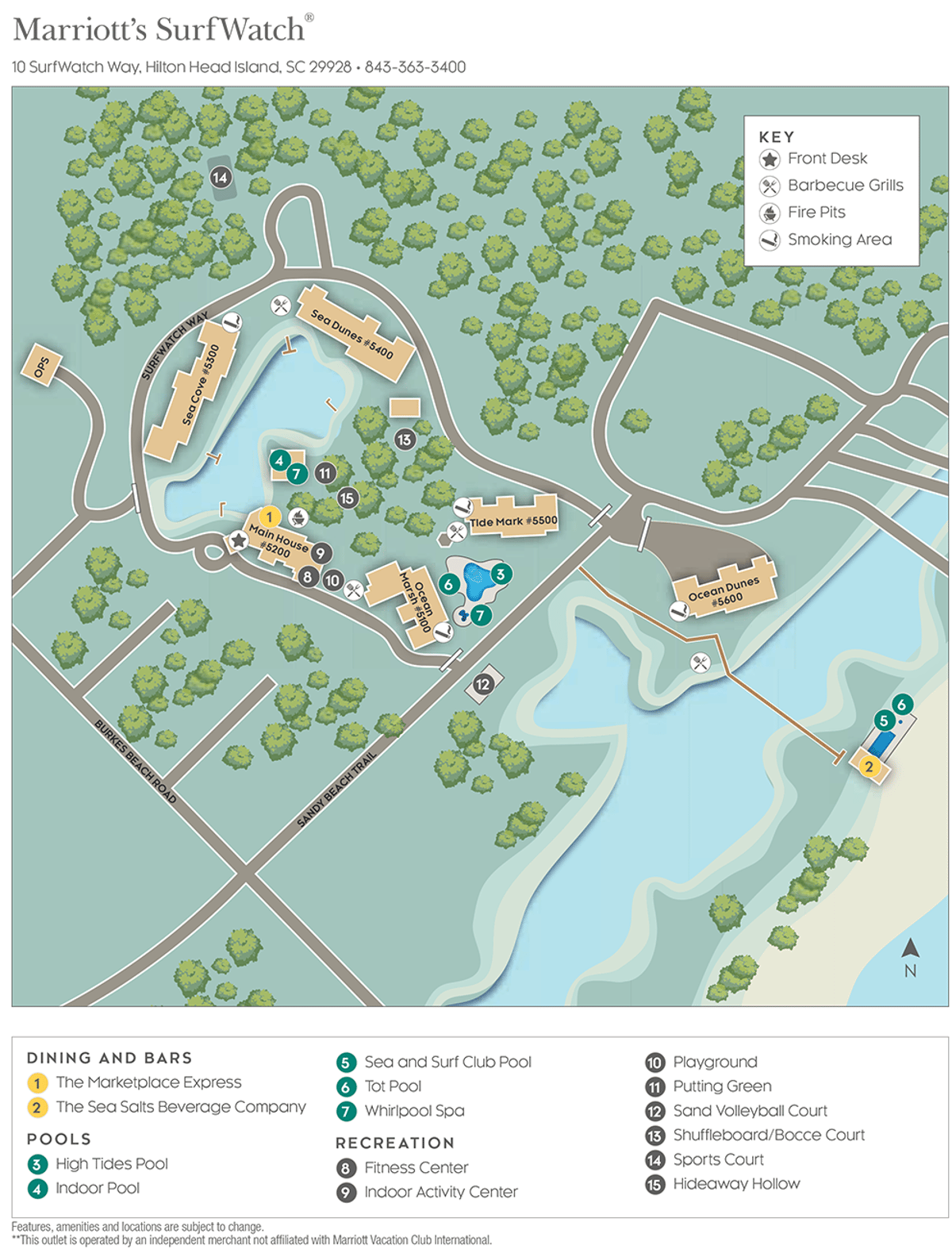 Resort site map for Marriott's SurfWatch