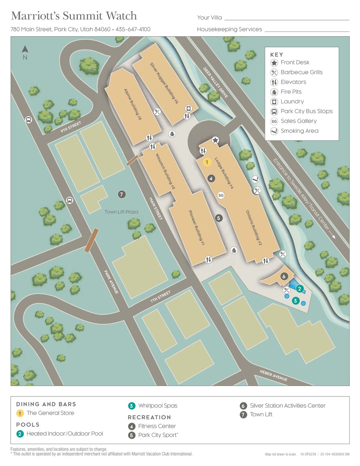 Resort site map for Marriott's Summit Watch