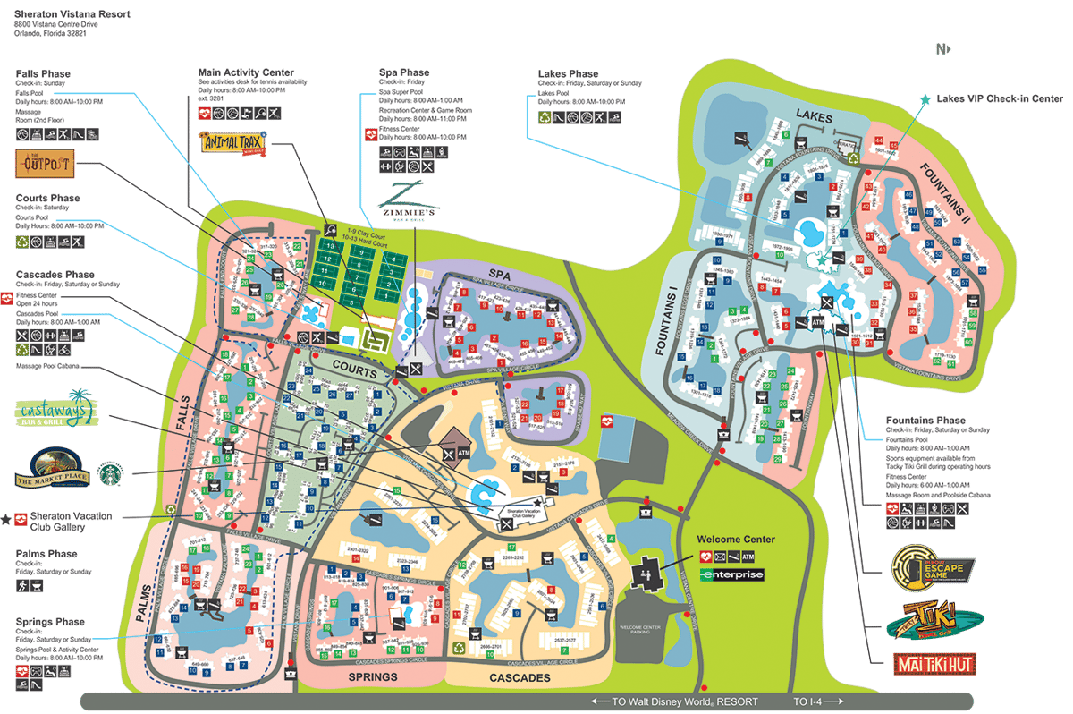 Resort site map for Sheraton Vistana Resort