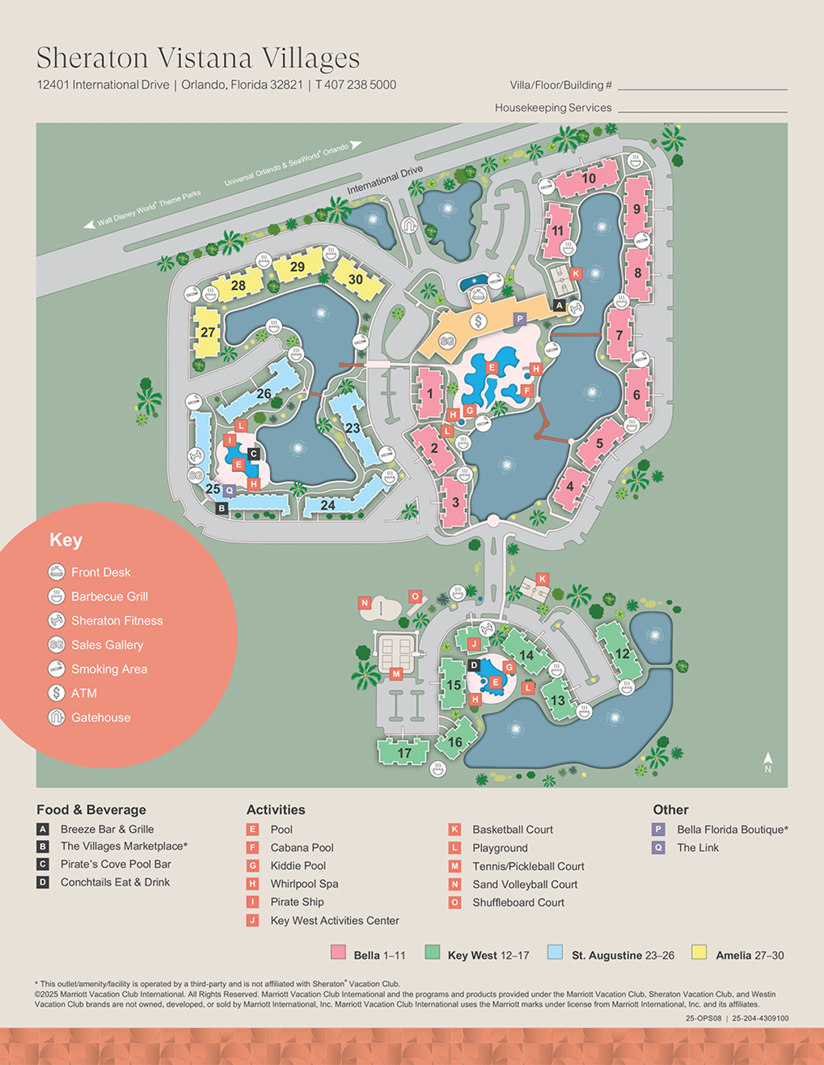 Resort site map for Sheraton Vistana Villages