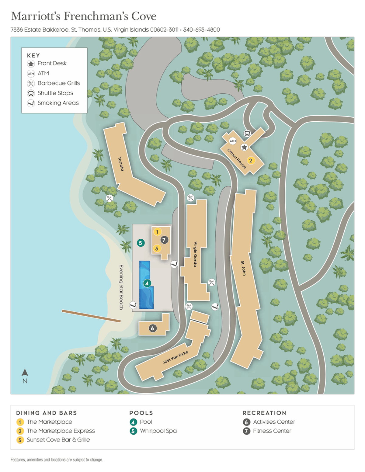 Resort site map for Marriott's Frenchman's Cove