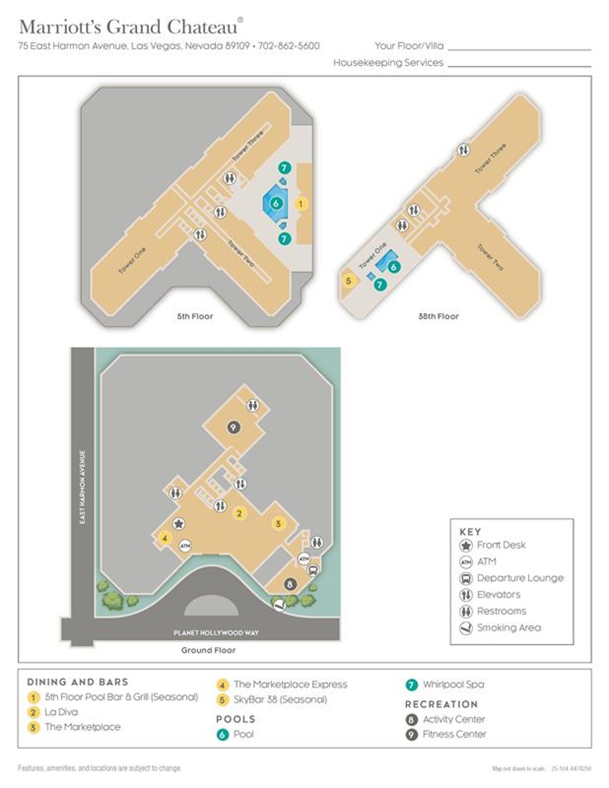 Resort site map for Marriott's Grand Chateau