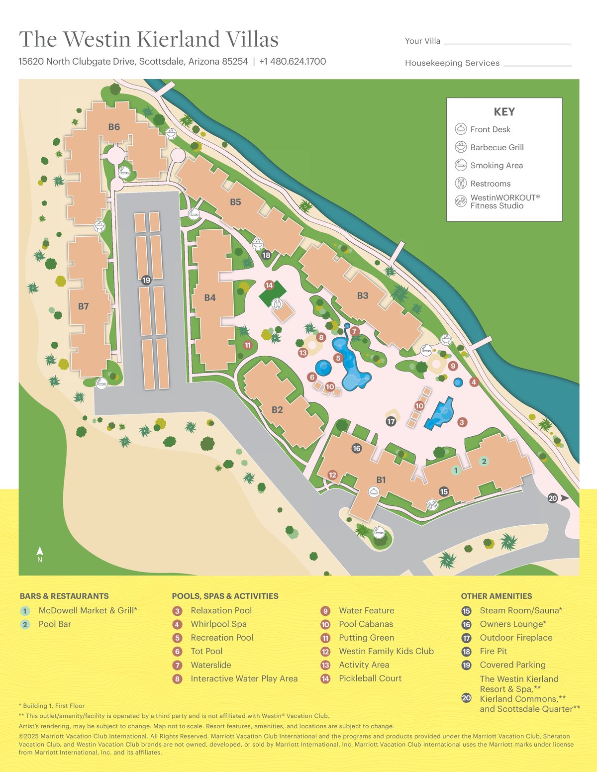 Resort site map for The Westin Kierland Villas