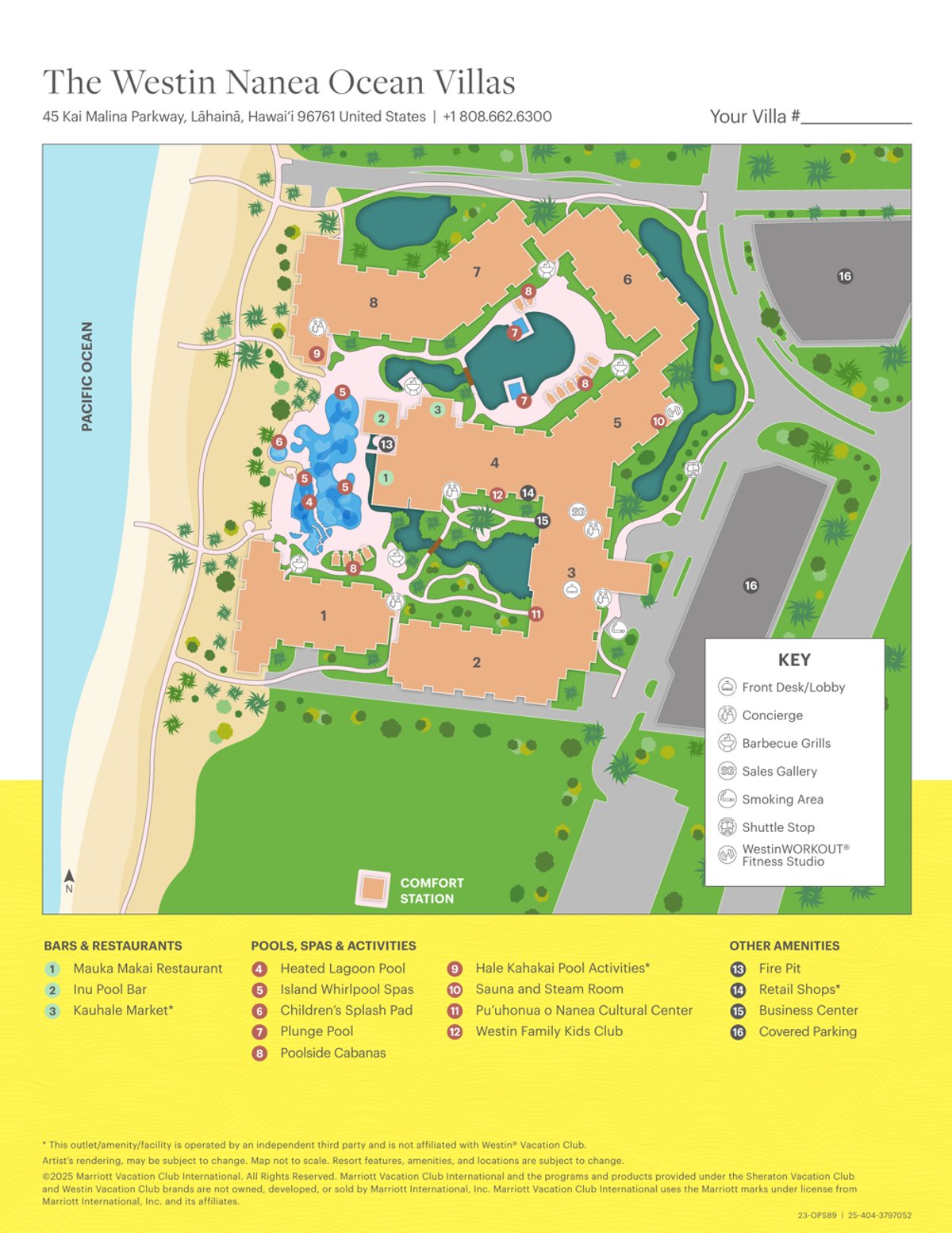 Resort site map for The Westin Nanea Ocean Villas